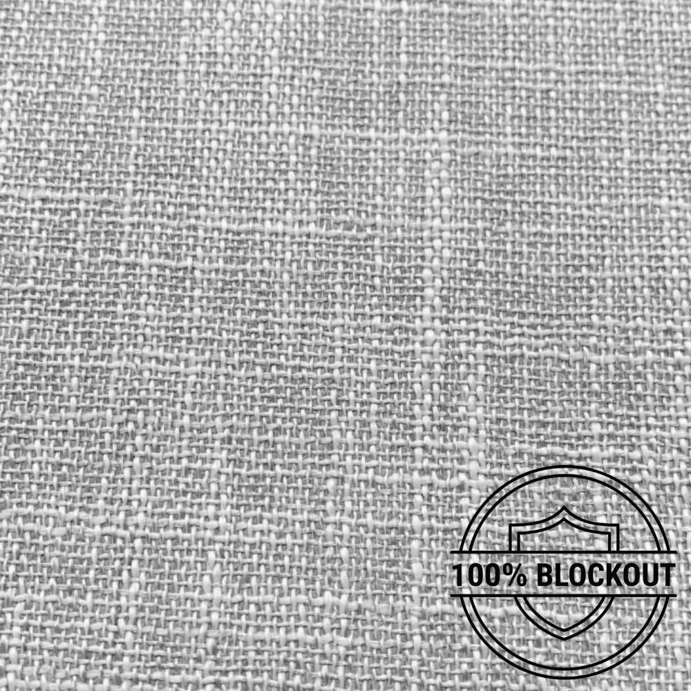 Orient Linen Look Curtaining Oyster Grey