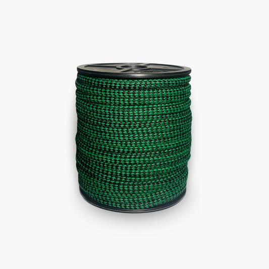 Draw Cord 3mm Black & Green Check (25met)