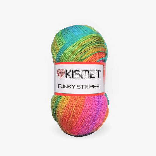 Wool Funky Stripe Vibrant Rainbow