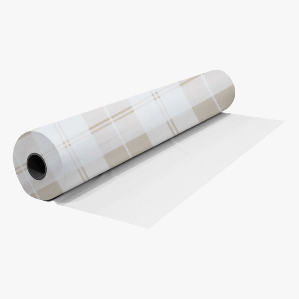 Printed PVC Table Cloth A - 6613 - 1 Beige Check - Ragland Fabrics