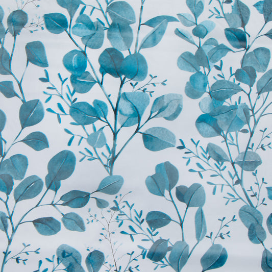 Printed PVC Table Cloth #M-6614-3 Leaf Blue