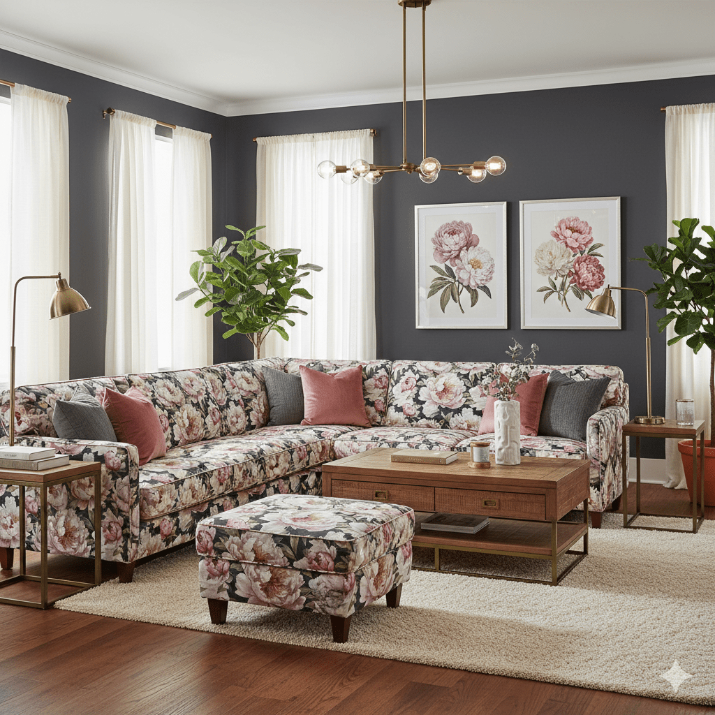 Printed Velvet Peony - Ragland Fabrics