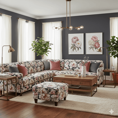 Printed Velvet Peony - Ragland Fabrics