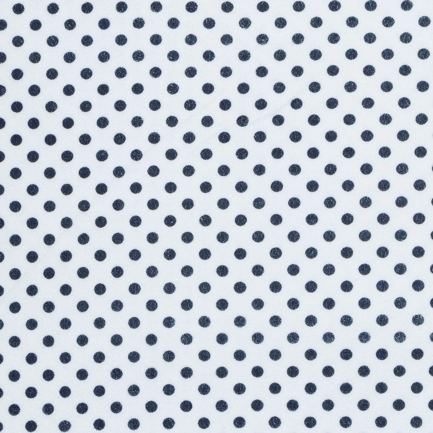 Printed Stretch Towelling Navy Dot