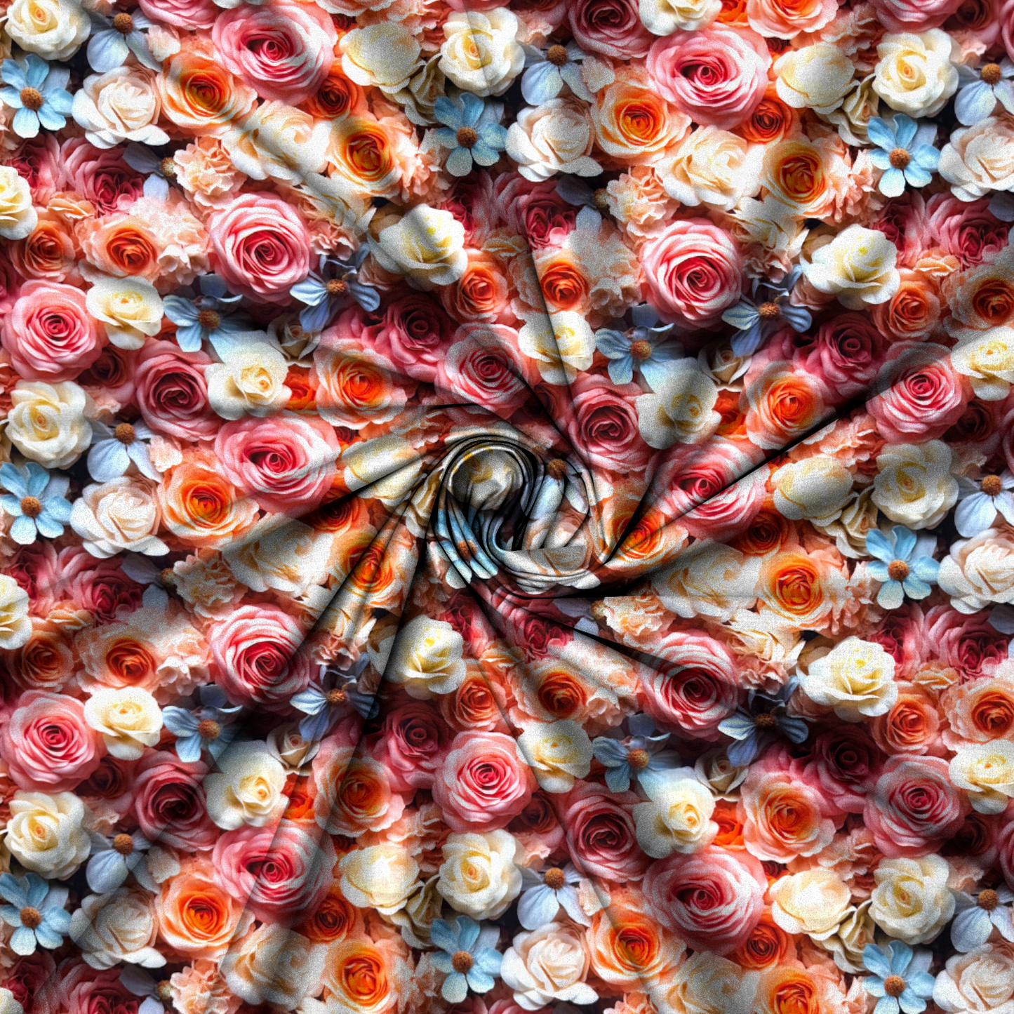 Viscose Printed Challis Roses Peach