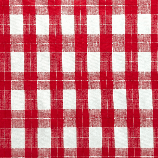 Printed PVC Table Cloth C050 - 2 Red Check - Ragland Fabrics