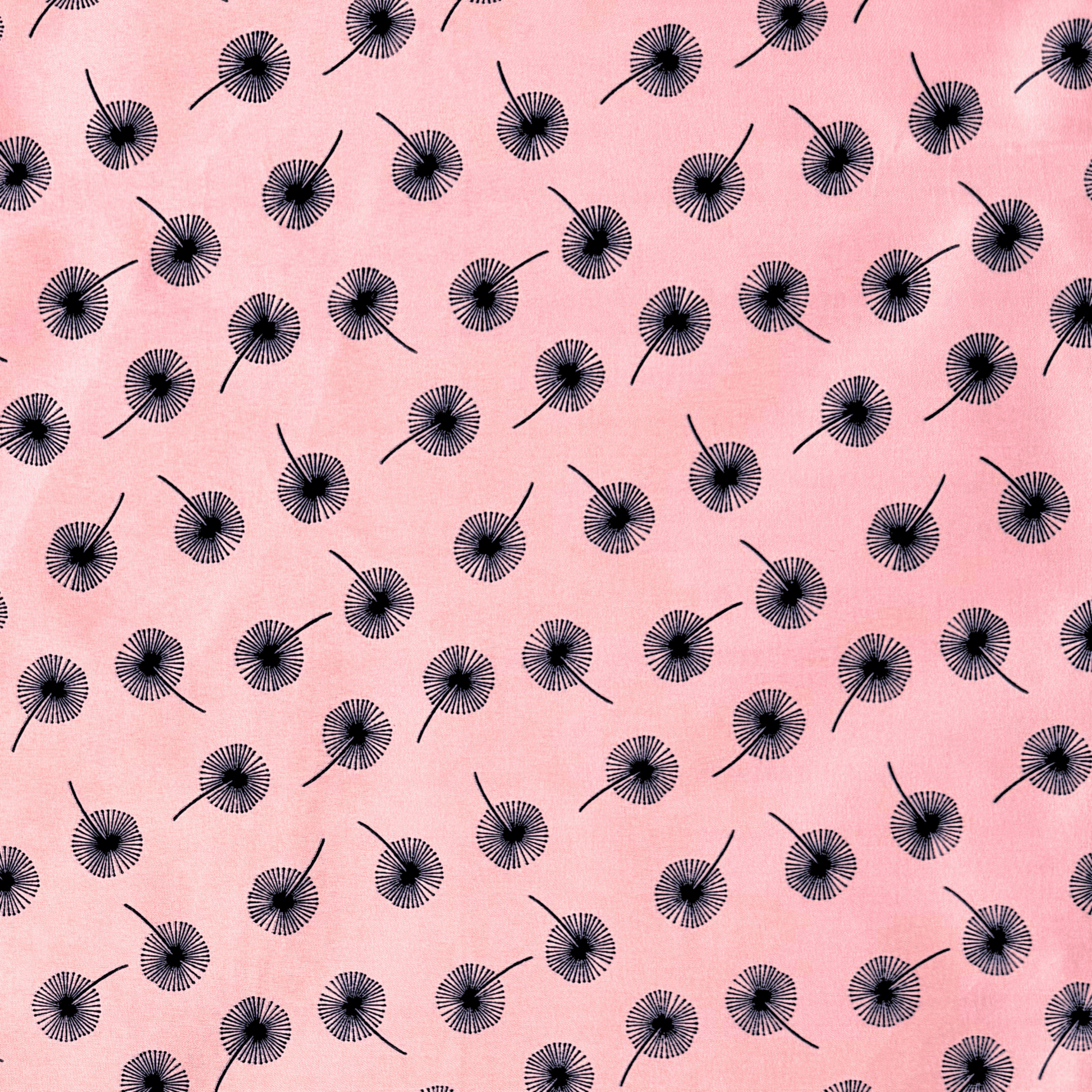 Printed Poly Cotton Dandellion Pink - Ragland Fabrics