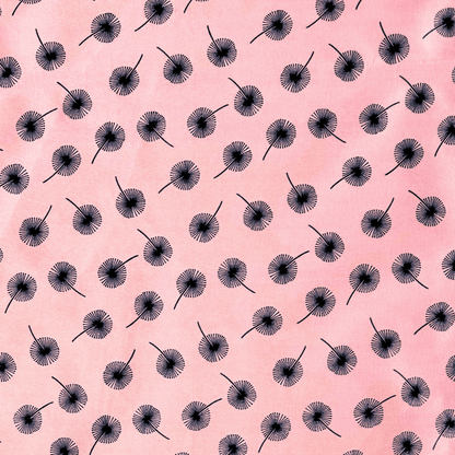 Printed Poly Cotton Dandellion Pink - Ragland Fabrics