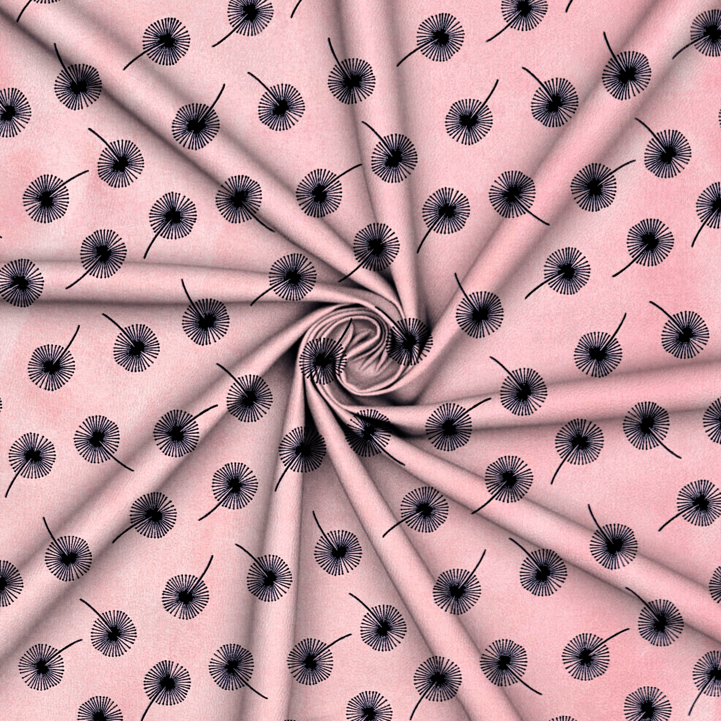 Printed Poly Cotton Dandellion Pink - Ragland Fabrics