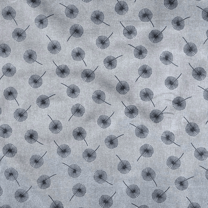 Printed Poly Cotton Dandellion Grey - Ragland Fabrics