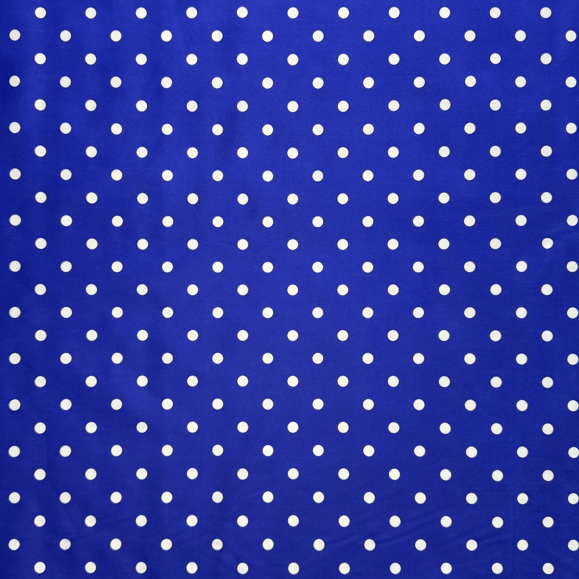 Printed Poly Cotton Spotty Royal - Ragland Fabrics