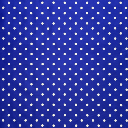 Printed Poly Cotton Spotty Royal - Ragland Fabrics