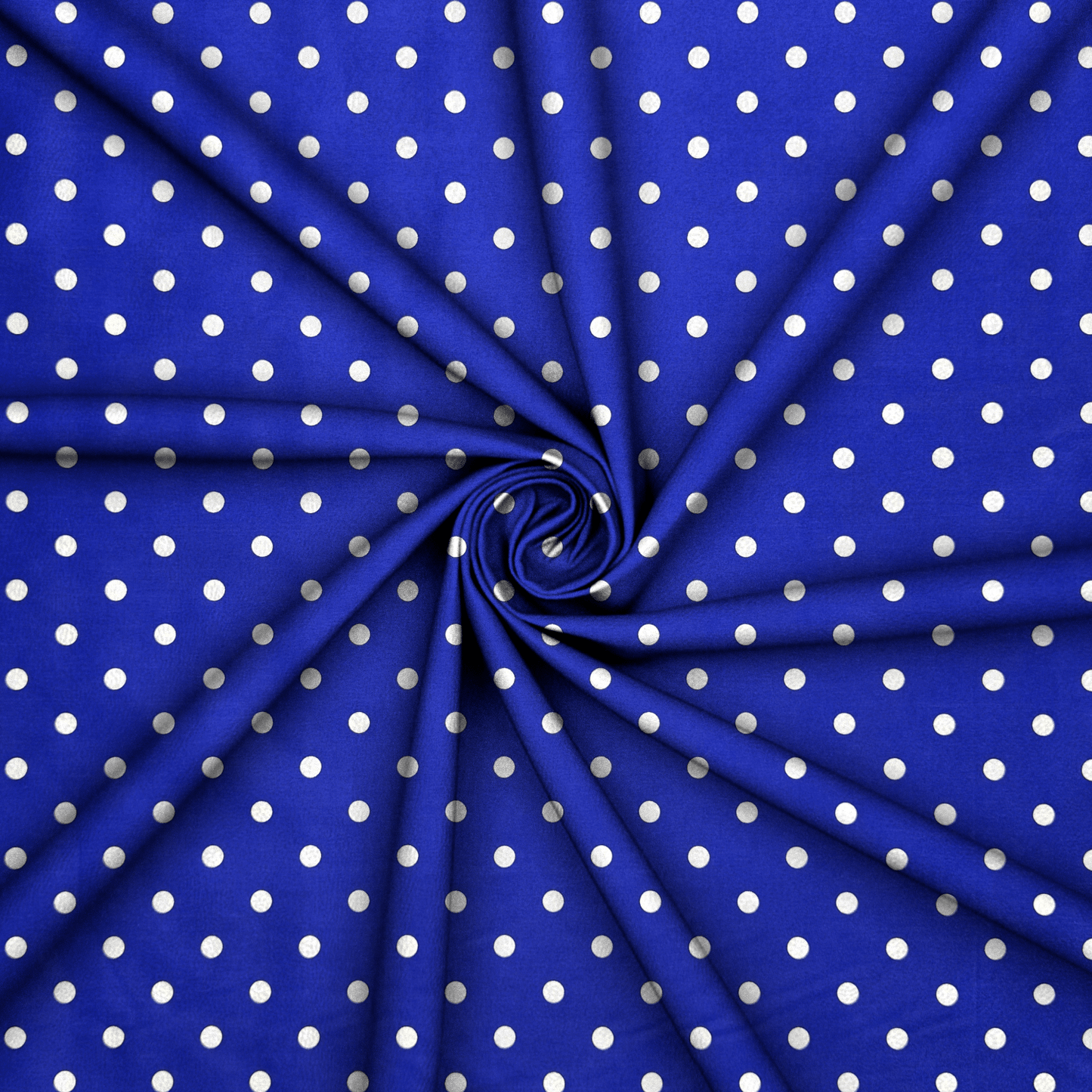 Printed Poly Cotton Spotty Royal - Ragland Fabrics