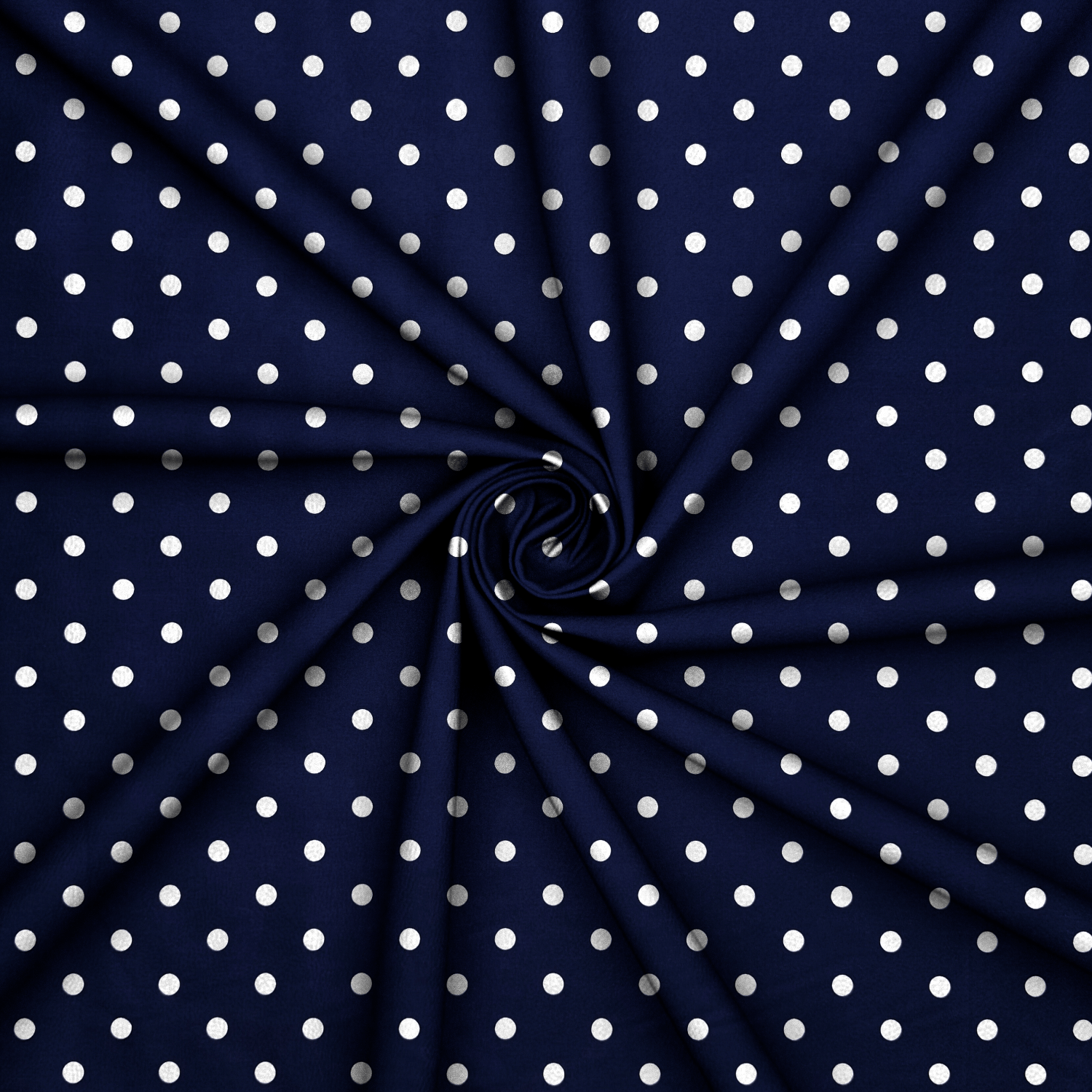 Printed Poly Cotton Spotty Navy - Ragland Fabrics