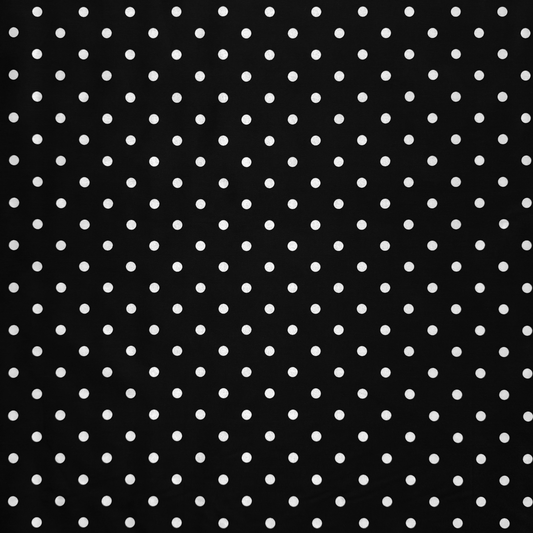 Printed Poly Cotton Spotty Black - Ragland Fabrics