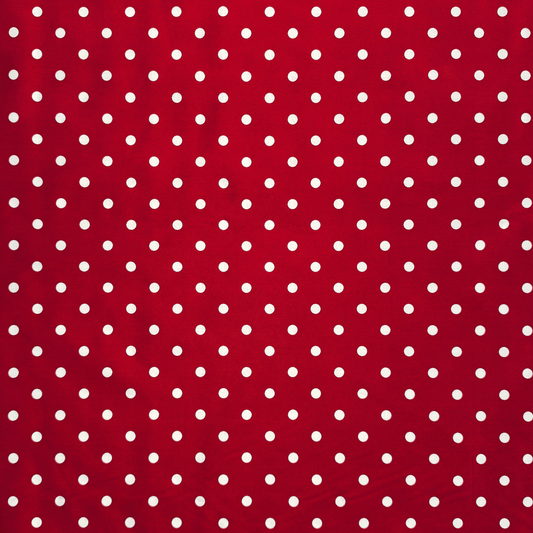 Printed Poly Cotton Spotty Red - Ragland Fabrics