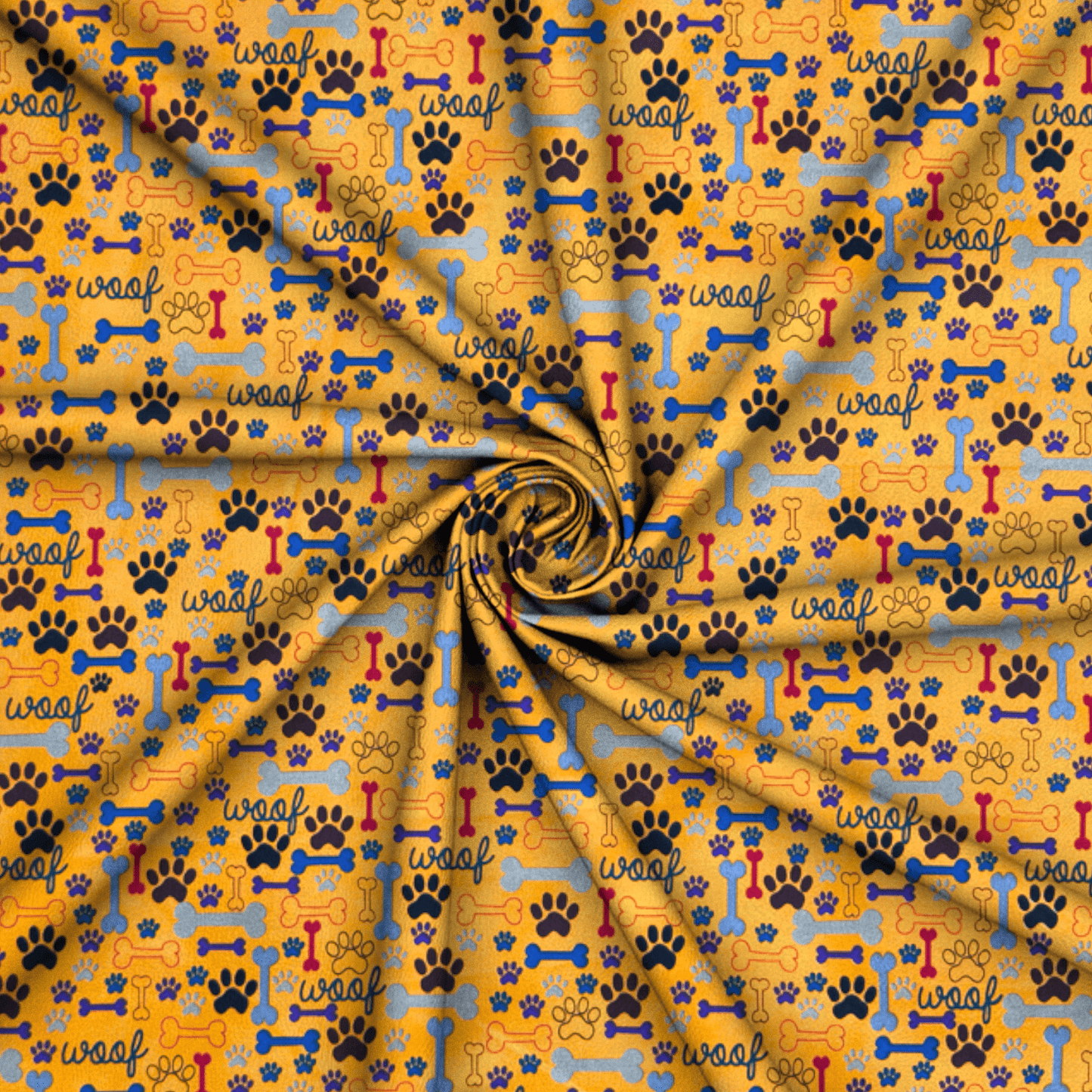 Printed Poly Cotton Pawz Orange - Ragland Fabrics