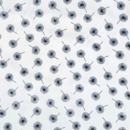 Printed Poly Cotton Dandellion White - Ragland Fabrics