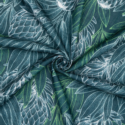 Luxury Linen Look Protea Forest Teal