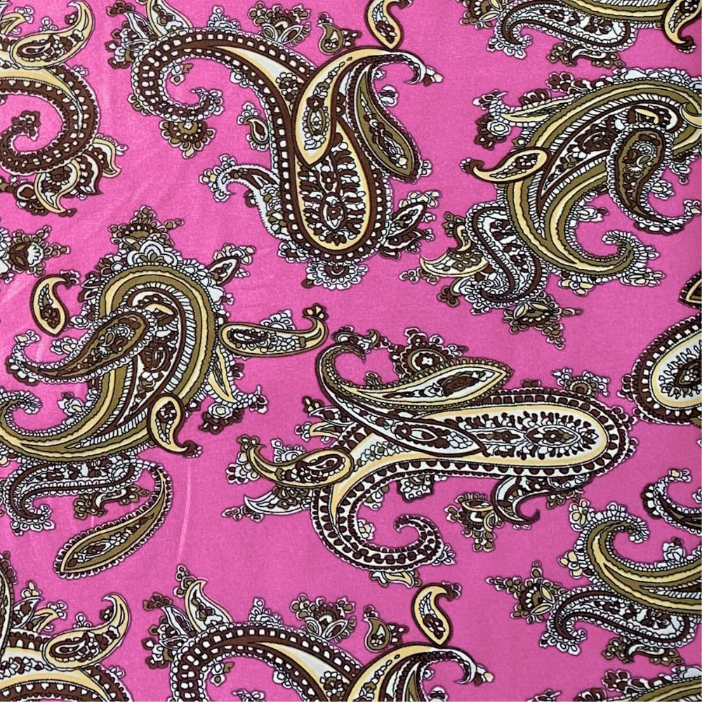 Printed Satin Paisley Pink