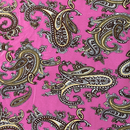 Printed Satin Paisley Pink