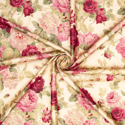 Quilting Cotton 100% Des 4 Cream - Big Roses