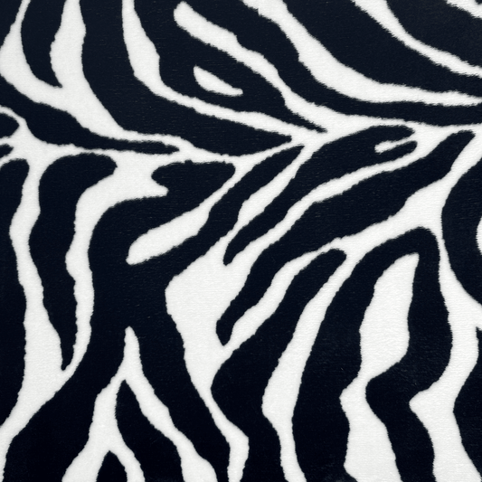 Printed Mongolian Fleece Zebra - Ragland Fabrics