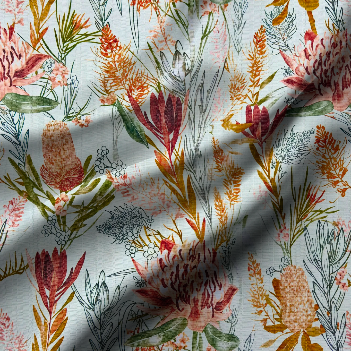 Reddington Linen Protea Passion Linen - Ragland Fabrics