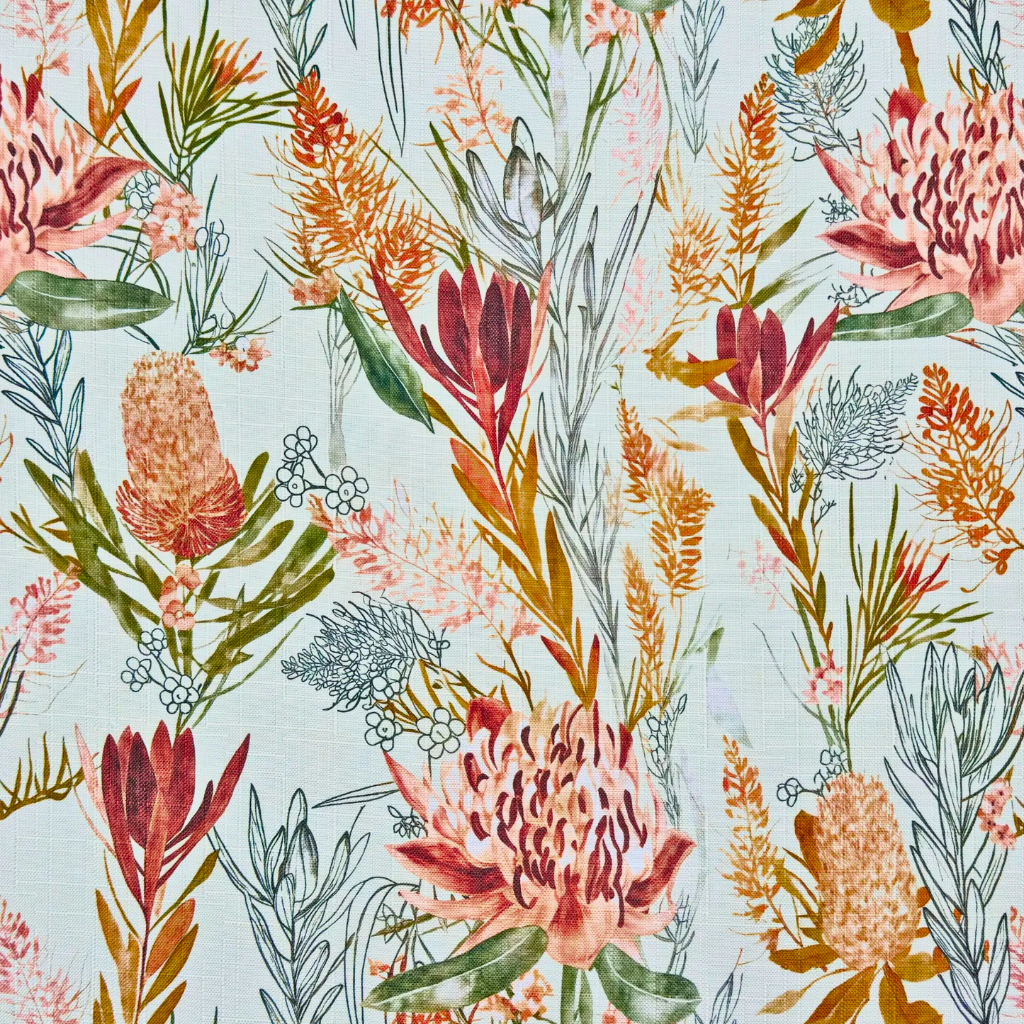 Reddington Linen Protea Passion Linen - Ragland Fabrics