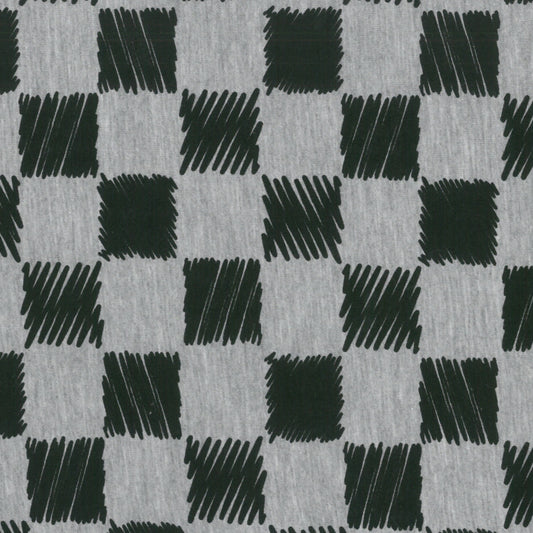 Cotton Knit Race Check Print