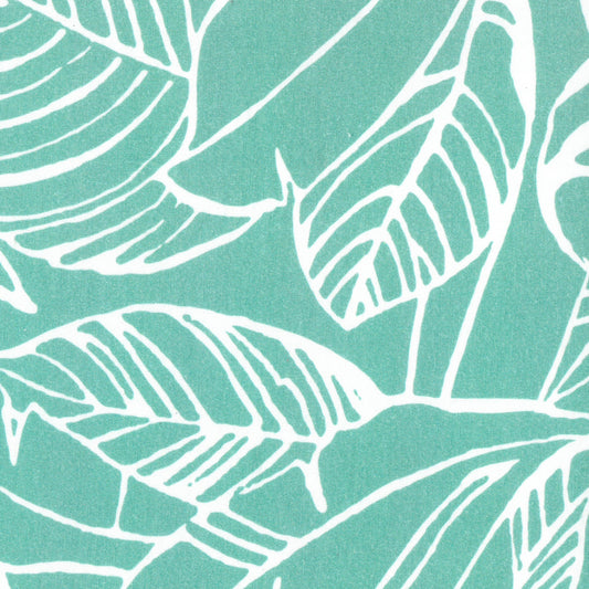 Cotton Lycra Printed Aqua Leaf