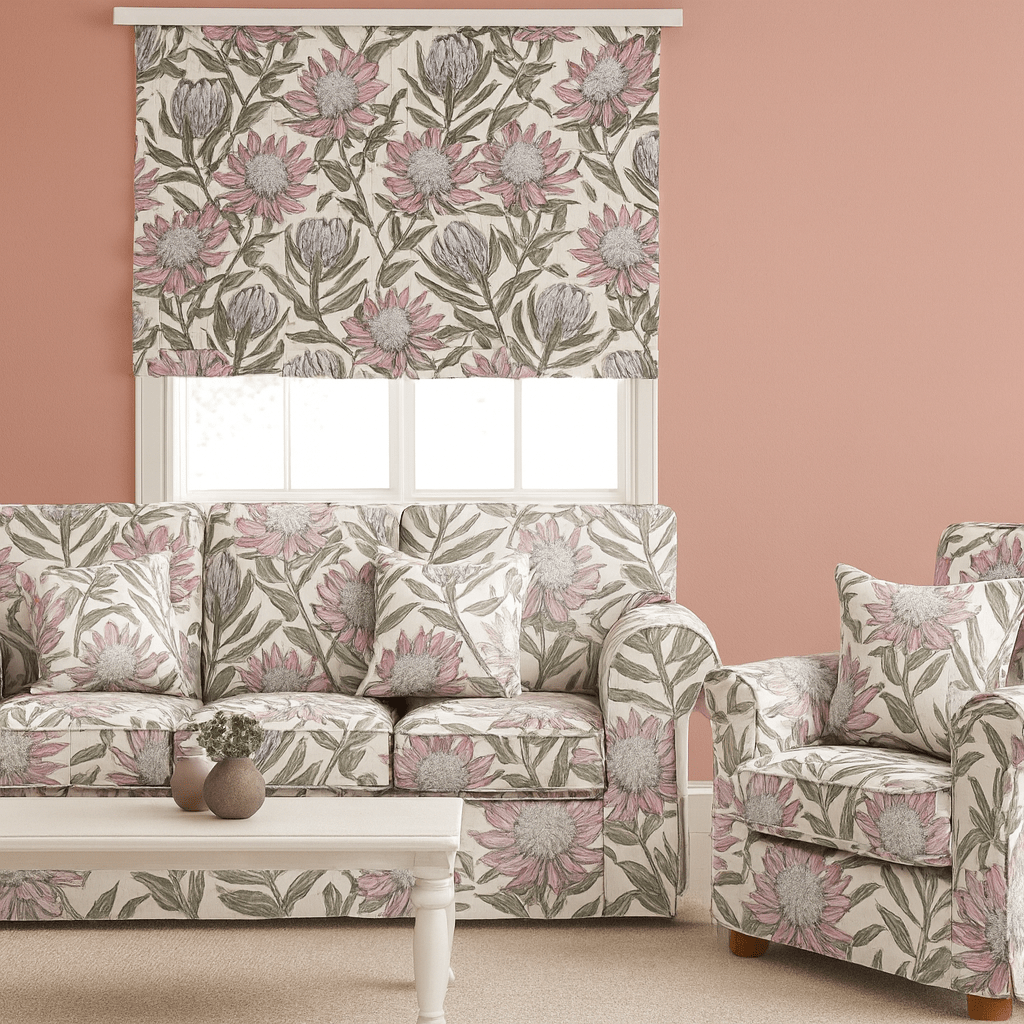 Printed Velvet Pastel Protea - Ragland Fabrics