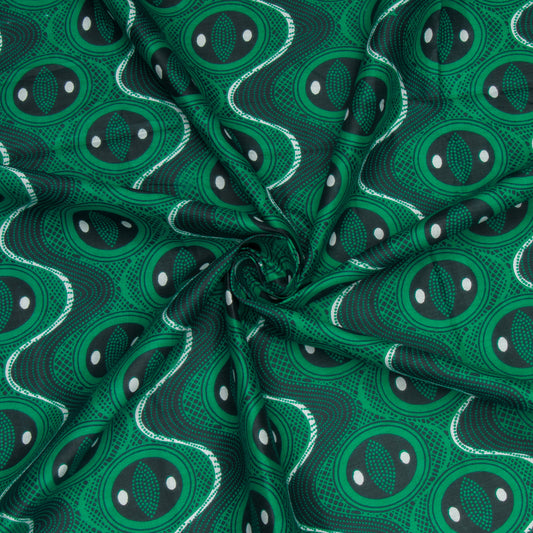 Cotton Wax Prints Waves of Jade
