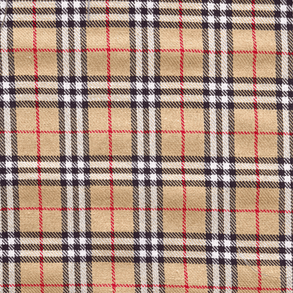 Tartan Check 140cm Beige/White/Red - Ragland Fabrics