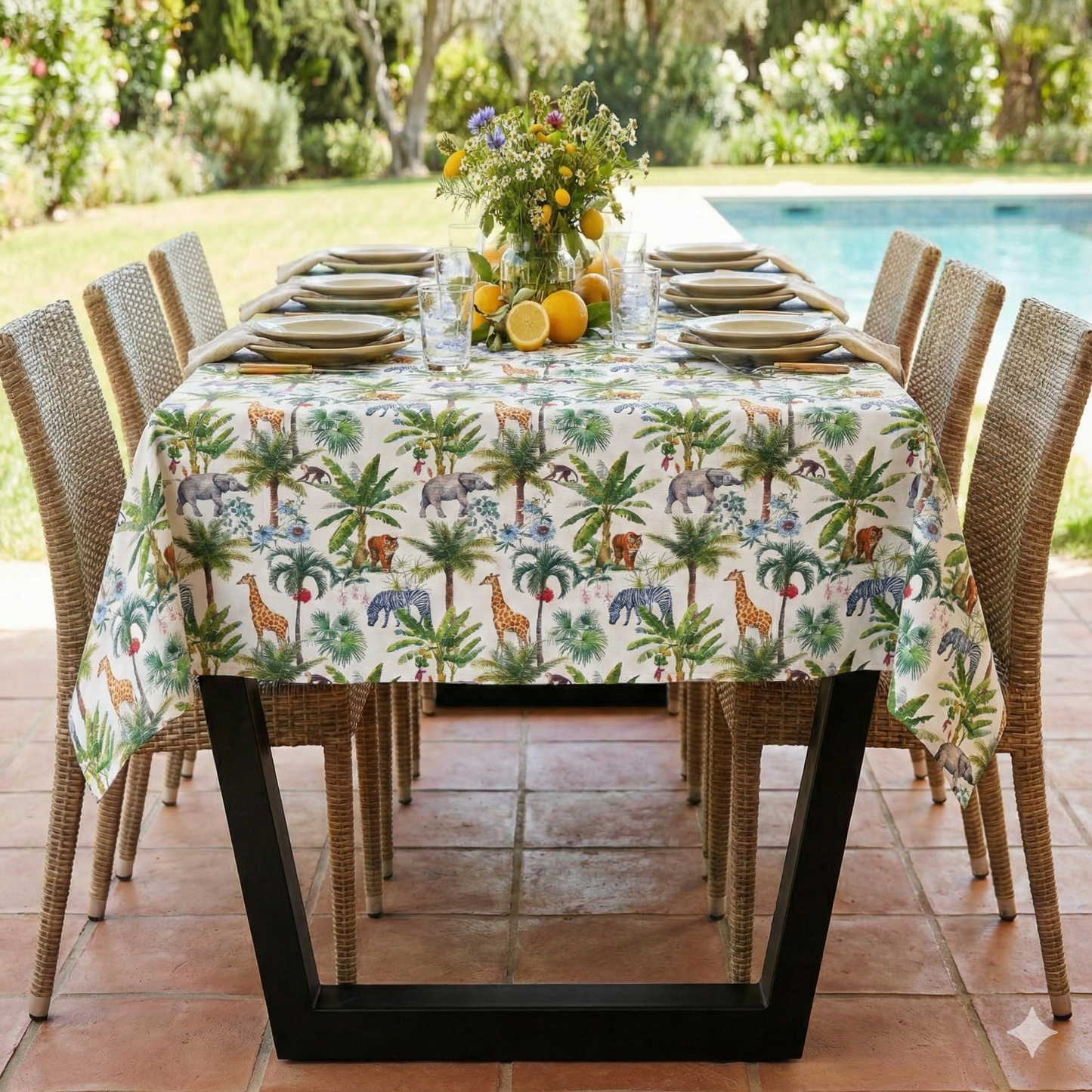 Box Weave Furnishing Tropical Safari White - Ragland Fabrics