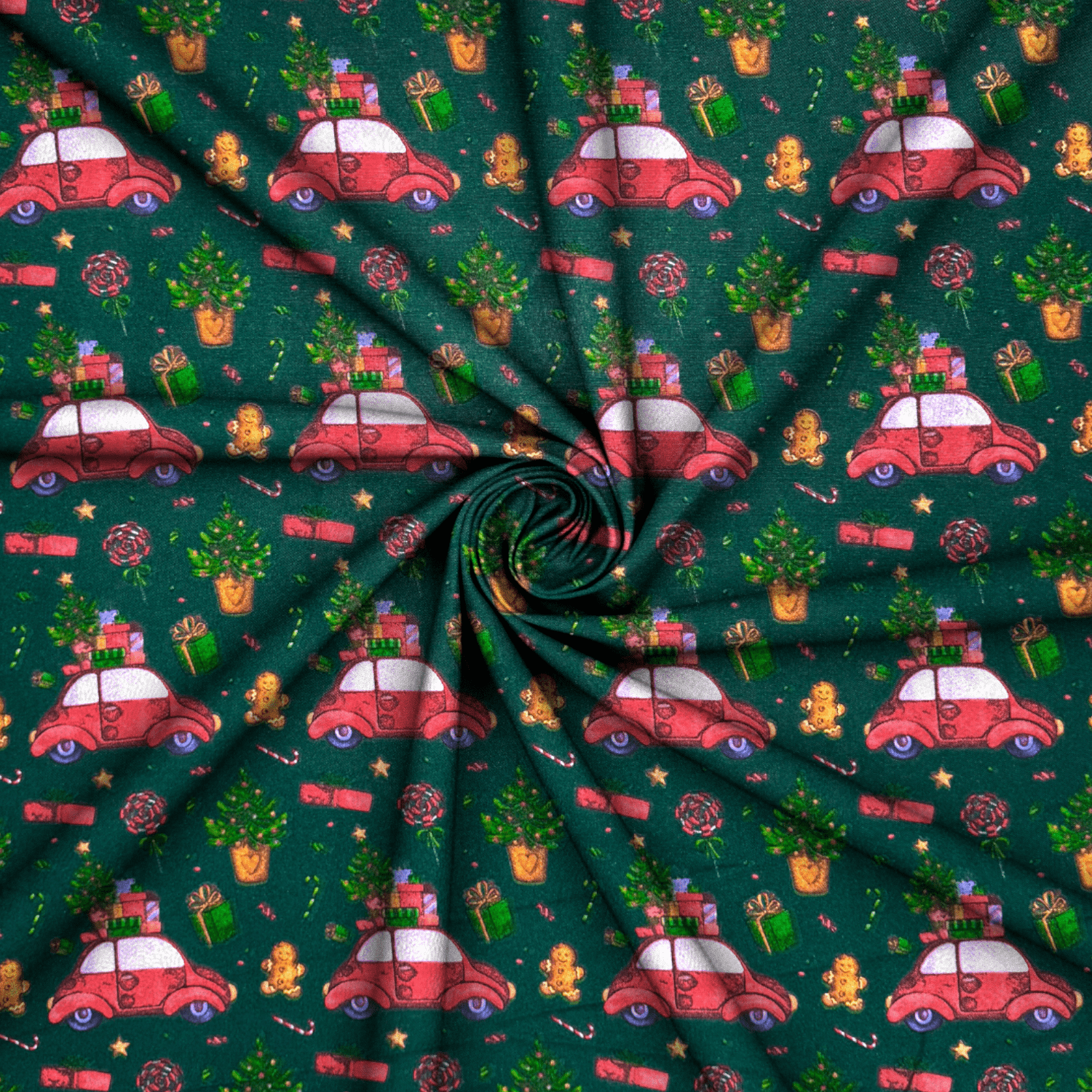 Christmas Printed Mini Matt VW Beetle Bottle - Ragland Fabrics
