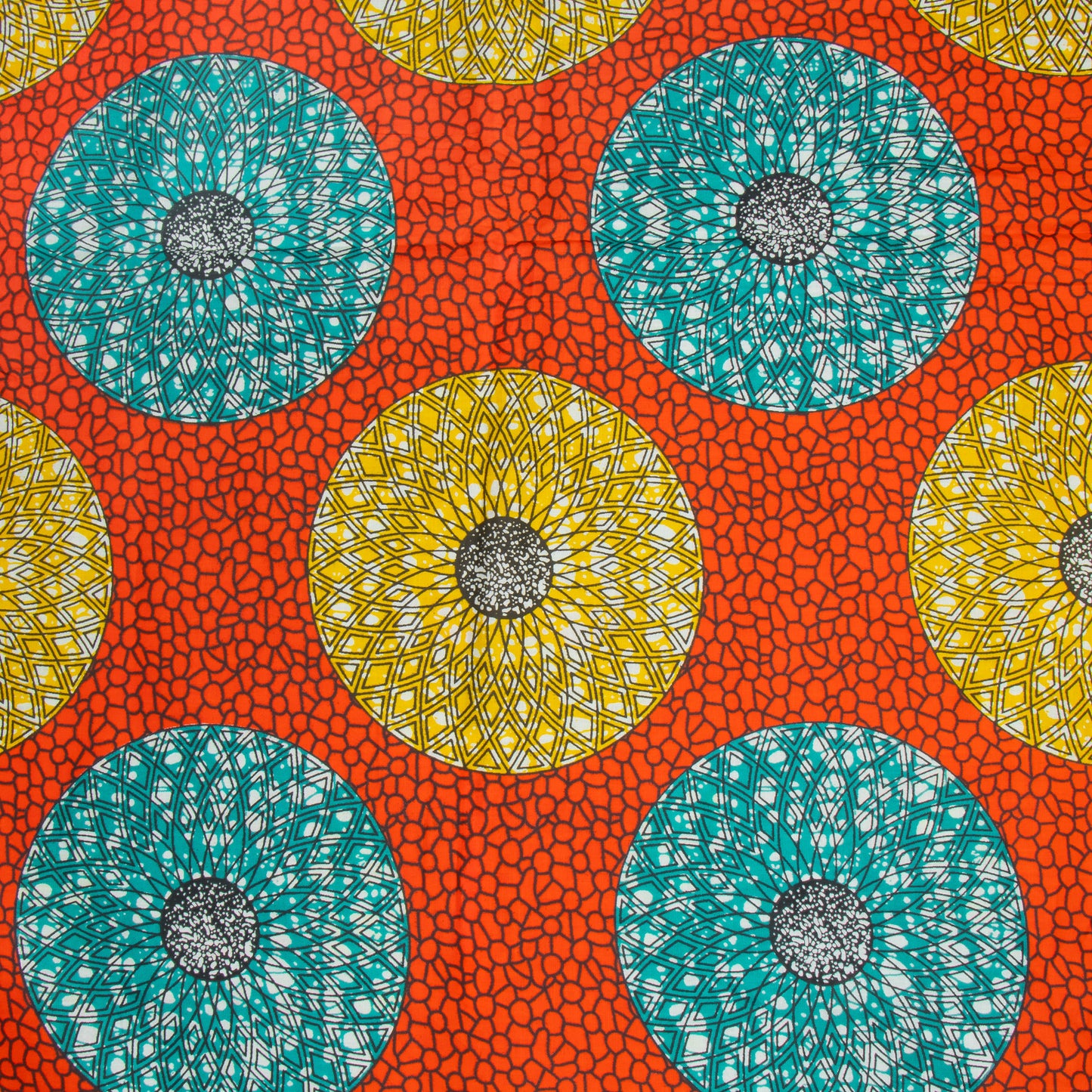 Cotton Wax Prints African Hydrangea Orange