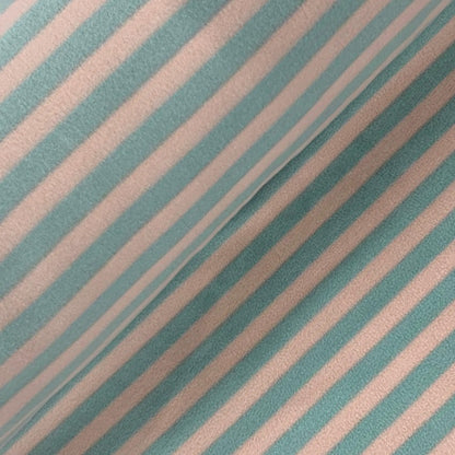 Printed Polar Fleece Peach/Turquoise Stripe