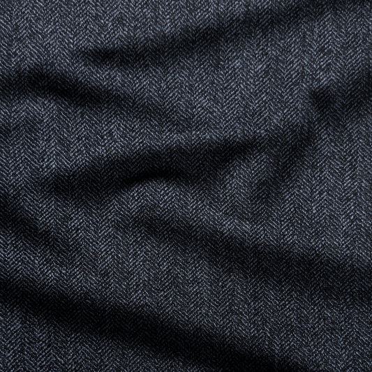 Herringbone Navy Winter Fabric