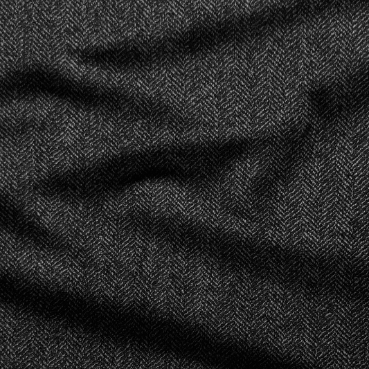 Herringbone Black Winter Fabric