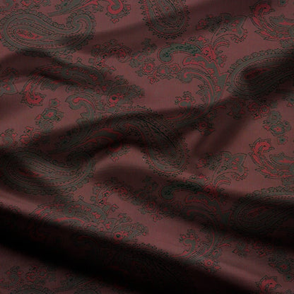 Acetate Paisley Lining | Burgundy - Ragland Fabrics