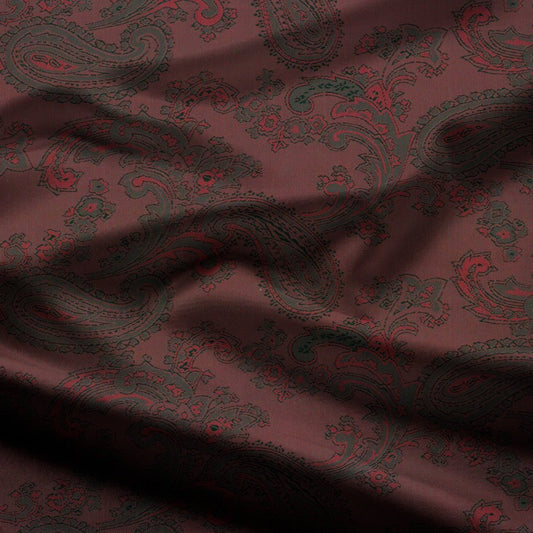 Acetate Paisley Lining | Burgundy - Ragland Fabrics