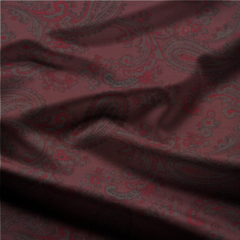 Acetate Paisley Lining | Maroon - Ragland Fabrics