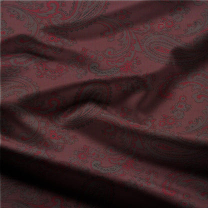 Acetate Paisley Lining | Maroon - Ragland Fabrics