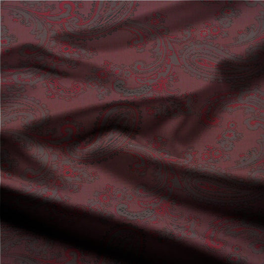 Acetate Paisley Lining | Maroon - Ragland Fabrics