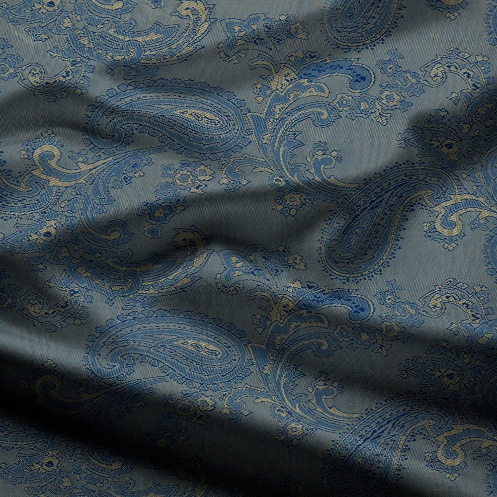 Acetate Paisley Lining | Navy - Ragland Fabrics
