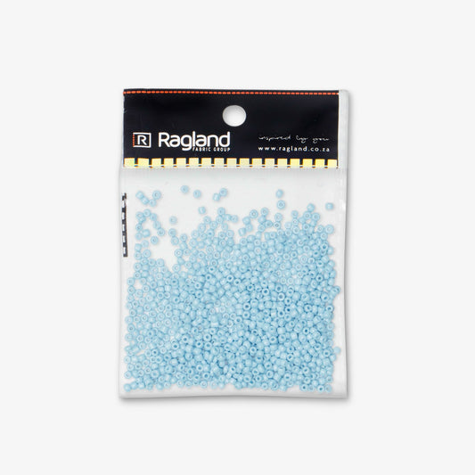 African Beads Size 6 20g Baby Blue - Ragland Fabrics