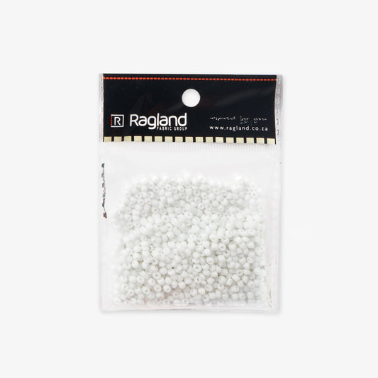 African Beads Size 6 20g White - Ragland Fabrics