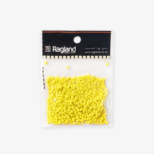African Beads Size 6 20g Yellow - Ragland Fabrics