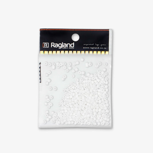 African Beads Size 8 20g White - Ragland Fabrics